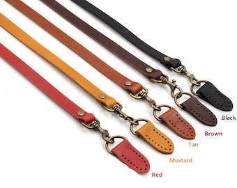 44" ~ 47.7" byhands Genuine Leather Adjustable Crossbody Bag Strap with Leather Tab (40-1150)