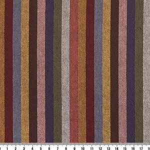 Yarn Dyed Fabric - Byhands 100% Cotton - Multi Stripe Pattern, Chestnut Tone (EY20091-G)