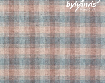 Yarn-Dyed Fabric - Byhands 100% Cotton Blossom Series Checkered Pattern, Blue (EY20101-E)