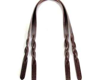 24.9" byhands Genuine Leather Braid Style Shoulder Bag Straps, Purse Handles  (40-6301)
