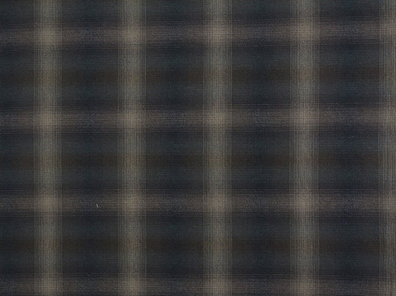 Yarn Dyed Fabric Byhands Cotton Deep Gradation Checkered Pattern, Blue Gray EY20104-B Fat Quarter