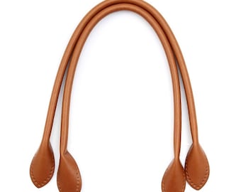 Asas de bolso de cuero sintético de 19.3 pulgadas a mano, correas de bolso de mano, bronceado (32-4903)