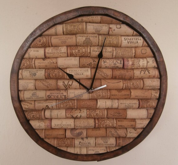 wood wine barrel wine corks clock wood wine corks etsy