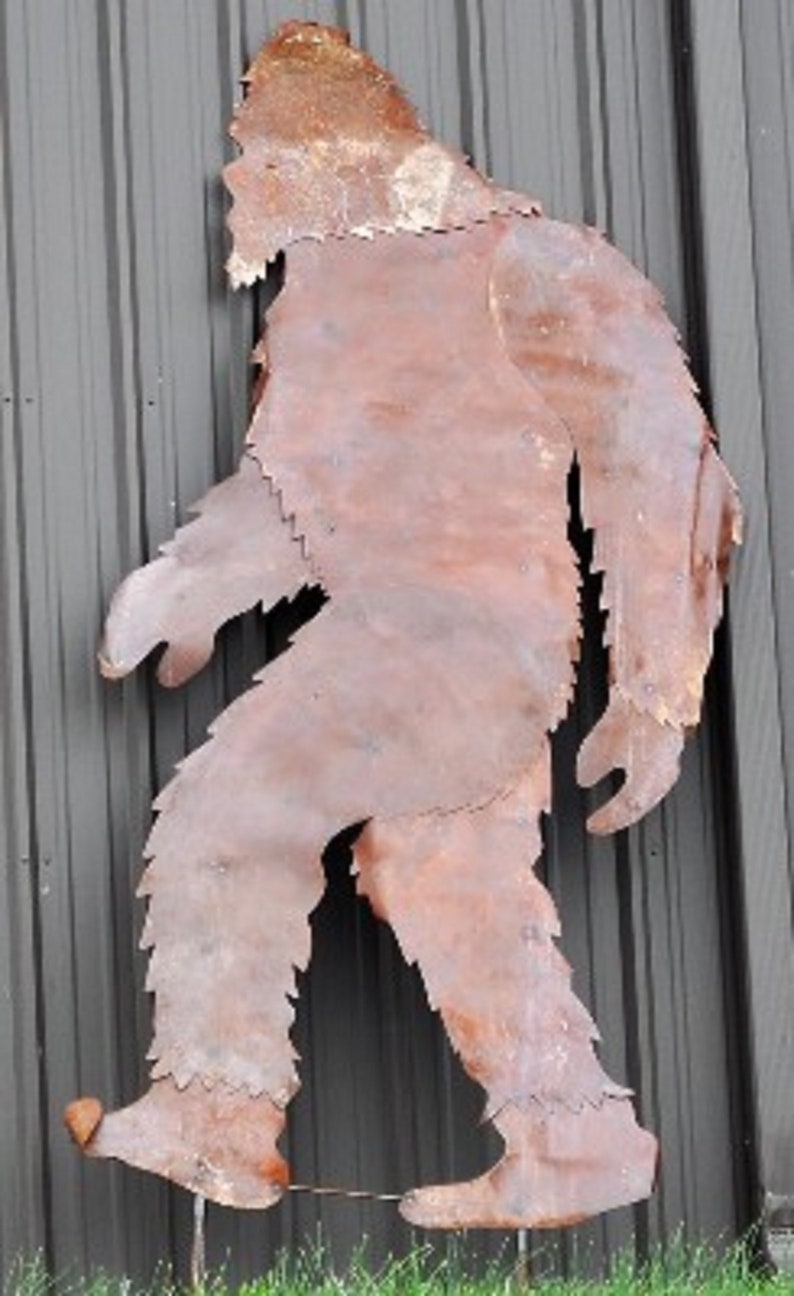 Metal BIGFOOT 8' tall with stakes CATCH HIM before he Etsy