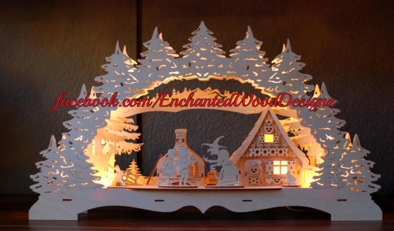 3D Candle Arch \u201cHansel /& Gretel\u201d SchwibbogenArch lamp Christmas Decor