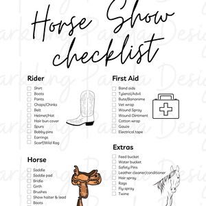 Western Horse Show Checkliste PDF