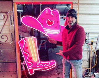 Neon, Neon Boot SIGN, Neon Signs, real neon, Custom signs, Marquee Signs, Business sign, Neon vintage style signs, Neon Nashville Signs