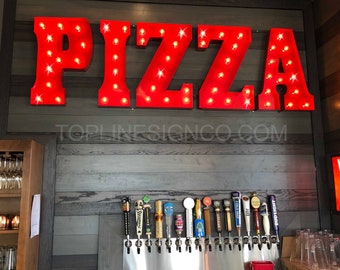 PIZZA Sign, Custom Signs, Marquee Letter, Marquee Light, Marquee Letter, Vintage Style, Marquee Letter, Sign Package Thick Book Font