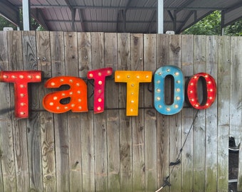 Tattoo Sign, Sex Pistols Sign, Custom Signs, Neon Signs, Business Sign, Outdoor Sign, logo signs, Marquee Light, Tattoo Sign