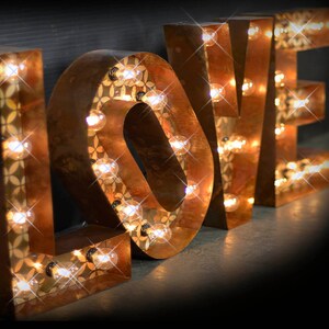 Love Marquee Package, marquee light, carnival letter, wedding sign, Lighted MARQUEE SIGN, Marquee Love Sign: Vintage Style BLOCK font image 2