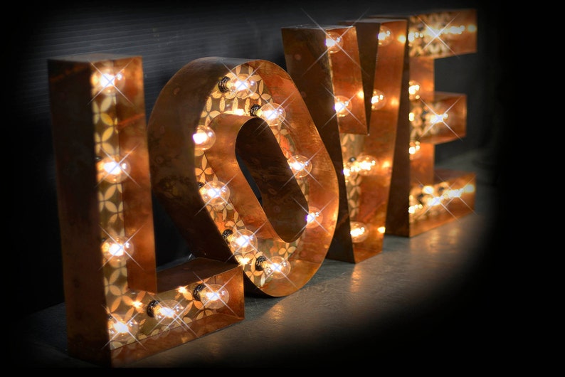 Love Marquee Package, marquee light, carnival letter, wedding sign, Lighted MARQUEE SIGN, Marquee Love Sign: Vintage Style BLOCK font image 2