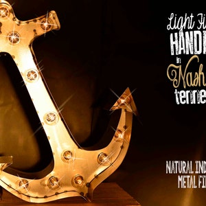 Marquee letter, marquee sign, Lighted Metal MARQUEE SIGN, Marquee Anchor sign, Marquee Light Fixture: Anchor
