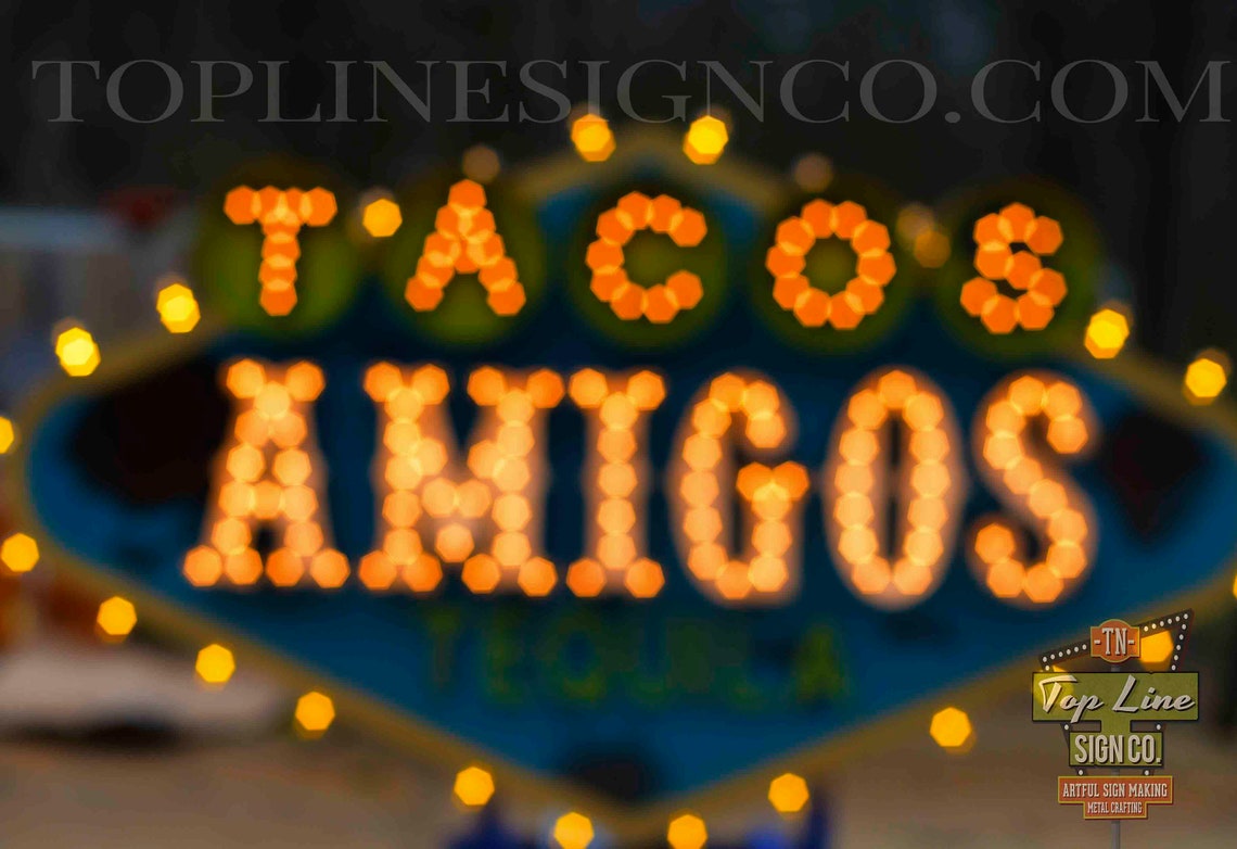 Custom Signs Las Vegas Sign Restaurant Signs Custom Marquee Etsy