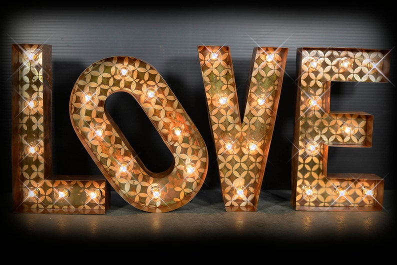 Love Marquee Package, marquee light, carnival letter, wedding sign, Lighted MARQUEE SIGN, Marquee Love Sign: Vintage Style BLOCK font image 1
