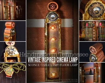 Vingage Inspired French Cinema Lamp, Vintage Inspired Lamp or Sconce, Marquee Sign, Marquee Light Fixture, Custom Vintage Style Lamp Sconce