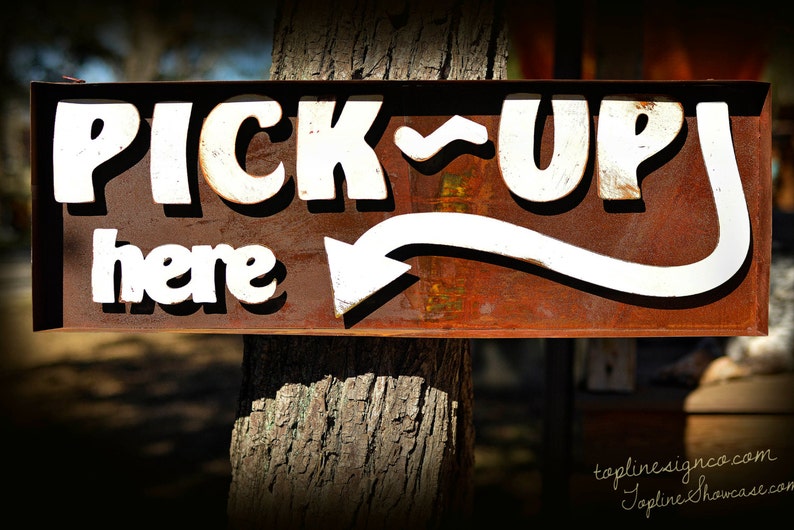 Neon Signs Neon Pick Up Here Marquee Sign Metal Marquee Etsy