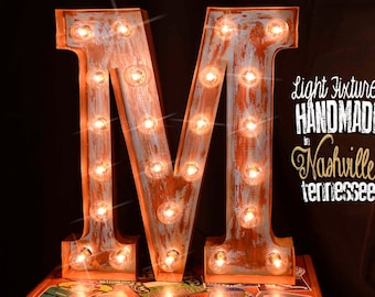 Marquee letter, Marquee sign, Lighted Metal MARQUEE SIGN, Marquee Light, Marquee Letter Fixture: Vintage Style, Marquee Letter Old Book Font