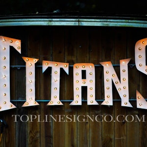 Logo Signs, Custom Marquee Sign, custom signs, Restaurant Sign, Business sign, venue sign, Marquee lighted letters & Wood background Marquee