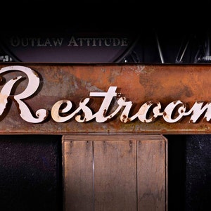 Marquee Sign, Lighted Metal MARQUEE SIGN, Marquee Light Fixture, Custom Marquee Sign, Restroom, Washroom Sign