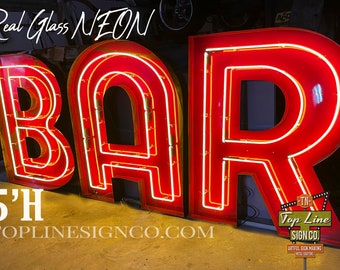 Neon, Neon BAR Signs, real neon, Custom signs, Marquee Signs, BAR sign, Business sign, Neon Bar Sign, Neon vintage style signs