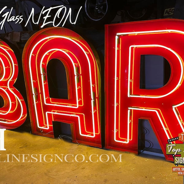 Neon, Neon BAR Signs, real neon, Custom signs, Marquee Signs, BAR sign, Business sign, Neon Bar Sign, Neon vintage style signs