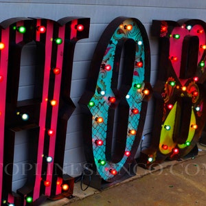 Custom Signs, Marquee Signs, Marquee Package, marquee light, carnival letter, wedding sign, Lighted MARQUEE Sign, FOUR letter Marquee pkg image 3