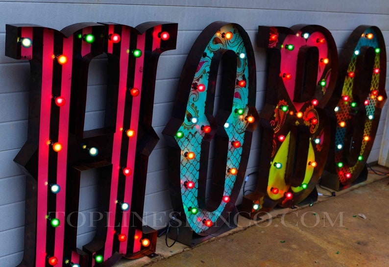 Custom Signs, Marquee Signs, Marquee Package, marquee light, carnival letter, wedding sign, Lighted MARQUEE Sign, FOUR letter Marquee pkg image 3