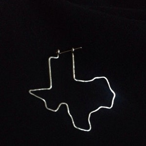 Custom Solid Sterling Silver Hoop Style State/Map Earrings - choose State & Size