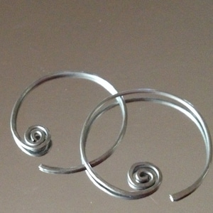 Small 1 inch Spiral Hoop Earrings