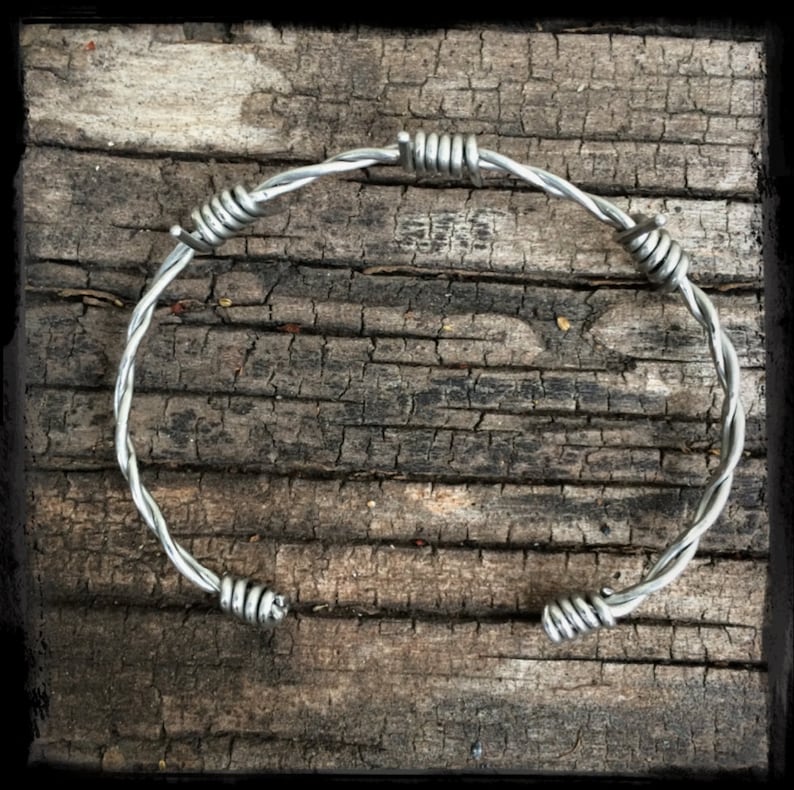 Barbed Wire Cuff Bracelet Stainless Steel Copper or Black Etsy