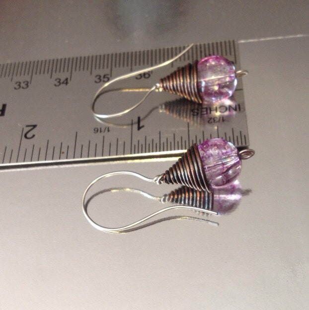 Orecchini A Catena Con Goccia Di Fiori Di Cristallo Viola Oro - Foto 2