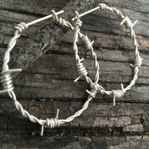 Smaller Sized Barbed Wire Hoop Earrings - Custom Size & Metal Type