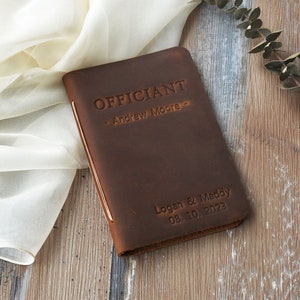 Complete Set of Wedding Vow Booklets Officiant Book, Personalized, leather vow booklets image 4