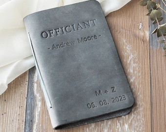 Wedding Officiant Book , Personalized Officiant gift, Custom marriage commissioner booklet