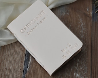 Personalized Officiant book, The officiant, Custom Luxury Leather Cover NoteBook for Speech Sermon Toast, Wedding Day Pastor Host Gifts