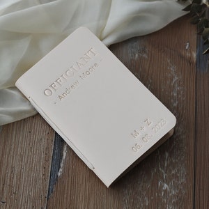 Personalized Officiant book, The officiant, Custom Luxury Leather Cover NoteBook for Speech Sermon Toast, Wedding Day Pastor Host Gifts