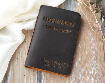 Officiant Book, Personalized Officiant Gift, Wedding Ceremony Officiant Book, Leather Officiant Book, Ceremony Book
