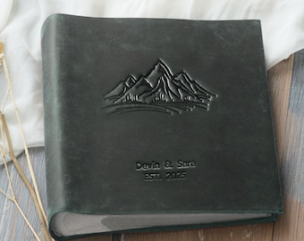 Custom Photo Album 4x6 for 100, 200 or 300 Photos. Genuine Leather Photo Album. Slip-in Photo Album for 4x6 in / 10x15 cm Photos.