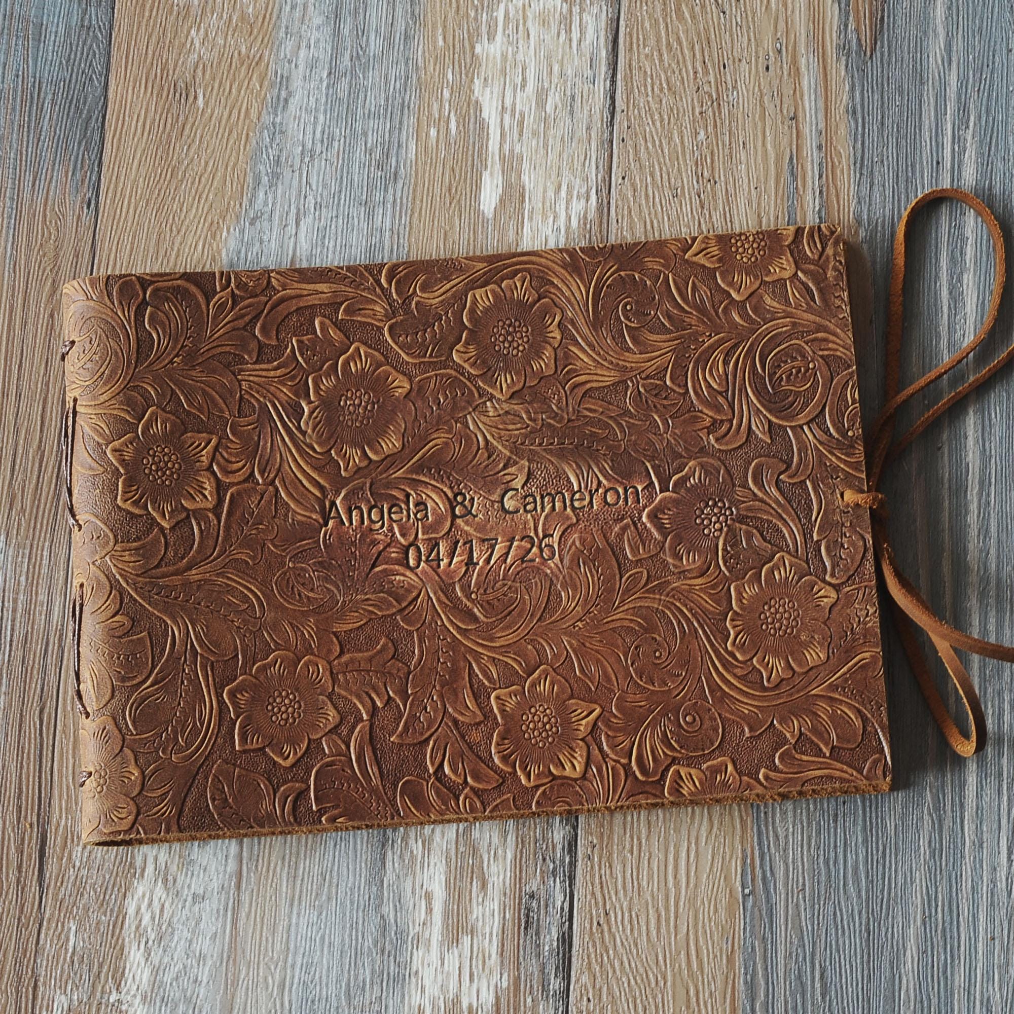 Hochzeitsgästebuch, Personalisiertes Leder-Gästebuch Perfekt für Hochzeit, Photobooth, Fotoalbum, Hochzeitsalbum