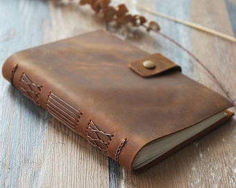 Personalized Leather Journal – Handcrafted Travel Diary, Sketchbook