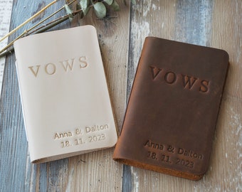 Personalized Wedding Vow Books, Leather Vow Book, Customized Wedding Vows keepsake. Personalized Gift, Bride and Groom Vows