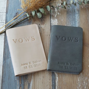 Personalized Leather Vow Book, Customized Wedding Vows keepsake，Wedding Vow Books,  Personalized Gift, Bride and Groom Vows
