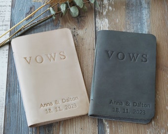 Personalized Leather Vow Book, Customized Wedding Vows keepsake，Wedding Vow Books,  Personalized Gift, Bride and Groom Vows