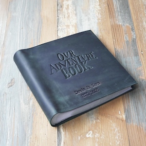 Our Adventure Book, Personalized Photo Album 4x6 with writing space, Slip in Album for 100/200/300 Photos, couple gift, Anniversary Gift