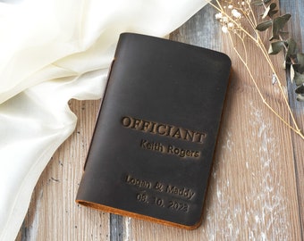 Officiant Book, Personalized Officiant Gift, Wedding Ceremony Officiant Book, Leather Officiant Book, Ceremony Book