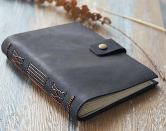 Personalized Leather Journal - Full Grain, Travel Diary, Sketchbook