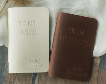 Personalized Wedding Vow Books His and Hers - Letter To My Wife / Husband Notebook