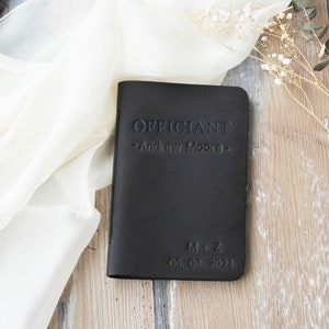 Complete Set of Wedding Vow Booklets Officiant Book, Personalized, leather vow booklets image 10
