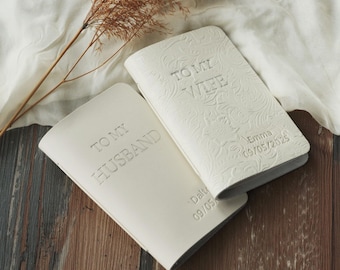 Wedding Vow Books His and Hers - 2 Pack Personalized Notebook for Ceremony Vows