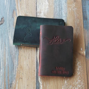 Leather Vows Book, His and Her Vow Books, Custom Vows Booklet, Personalized Gift